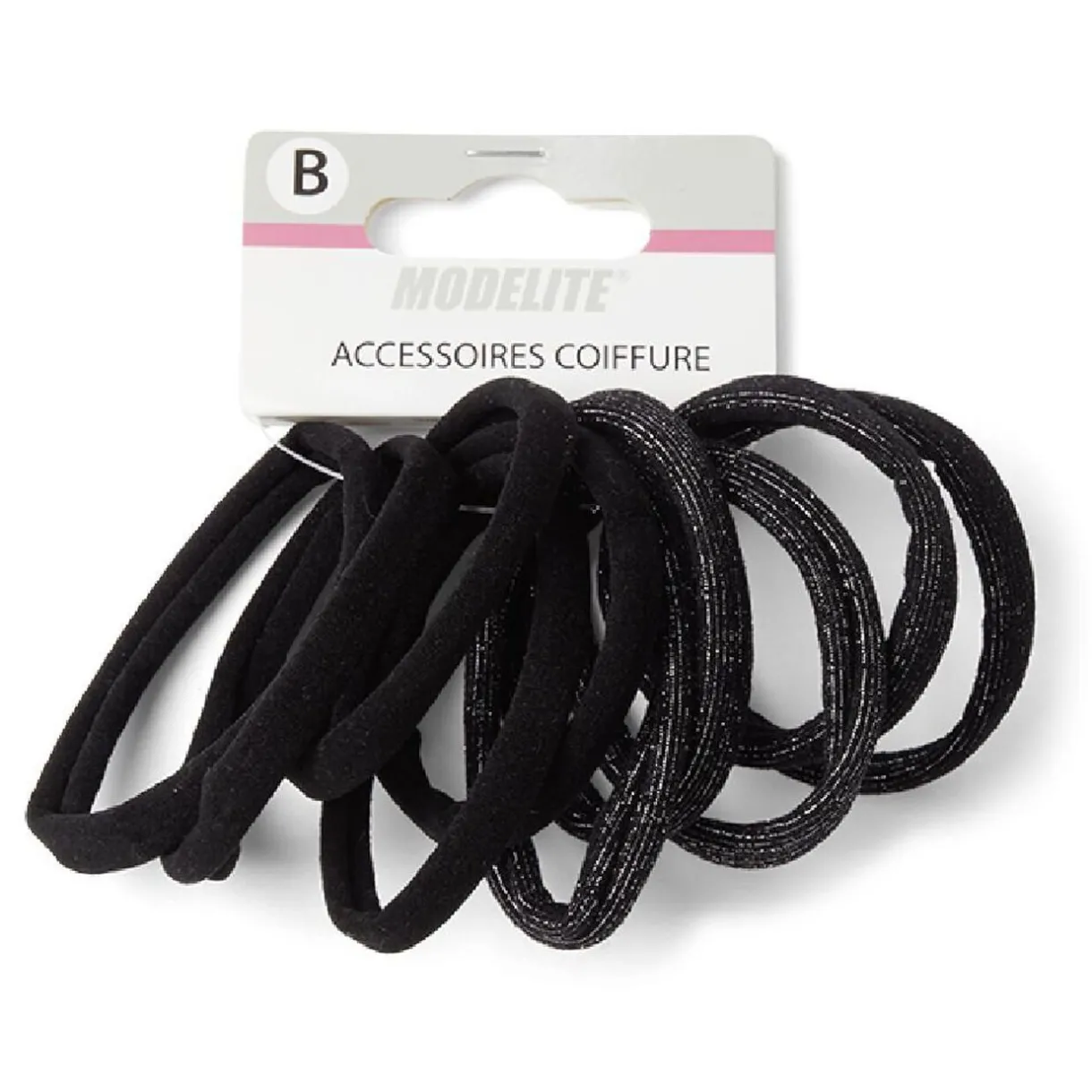 Clearance Gifi Lot de 10 élastiques à cheveux mousse polyester noir et argenté