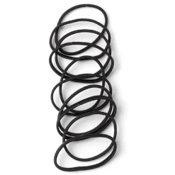 Discount Gifi Lot de 10 élastiques à cheveux basiques polyester noir