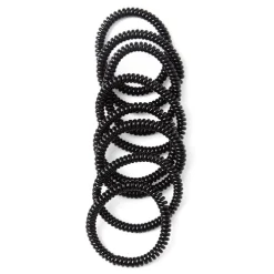 Best Gifi Lot de 8 élastiques à cheveux spirale caoutchouc noir