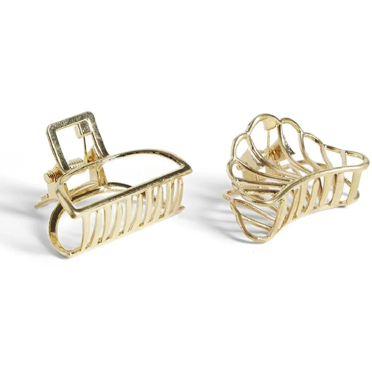 Outlet Gifi Lot de 2 mini pinces à cheveux métal doré