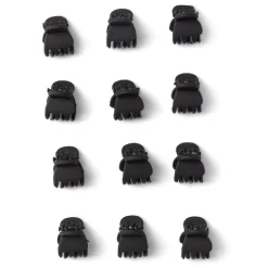Hot Gifi Lot de 12 mini pinces cheveux papillon noir mat L2cm