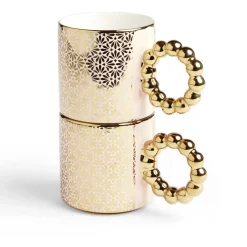 Lot de 2 mugs 30cl design chic rose et doré^Gifi Discount