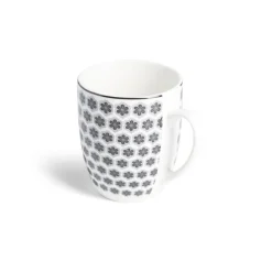 Lot de 4 mugs 200ml porcelaine Ø8,8x10,4cm noir et blanc^Gifi Best