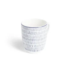 Lot de 4 mugs 200ml porcelaine Ø8,8x10,4cm bleu et blanc^Gifi Sale