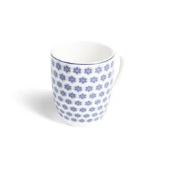 Lot de 4 mugs 200ml porcelaine Ø8,8x10,4cm bleu et blanc^Gifi Sale