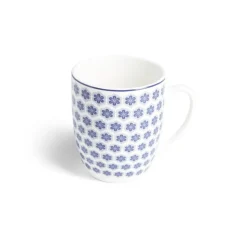 Lot de 4 mugs 200ml porcelaine Ø8,8x10,4cm bleu et blanc^Gifi Sale