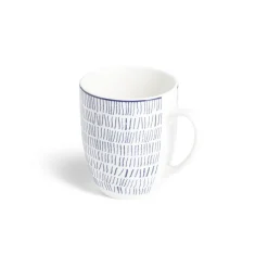 Lot de 4 mugs 200ml porcelaine Ø8,8x10,4cm bleu et blanc^Gifi Sale