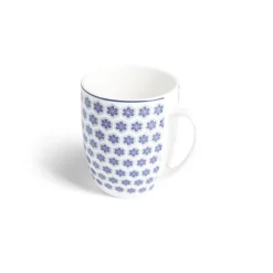 Lot de 4 mugs 200ml porcelaine Ø8,8x10,4cm bleu et blanc^Gifi Sale