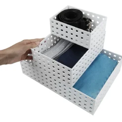 Rangement|Gifi Lot de 3 panières de rangement blanche