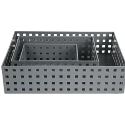 Rangement|Gifi Lot de 3 panières de rangement grise