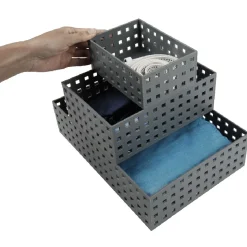Rangement|Gifi Lot de 3 panières de rangement grise