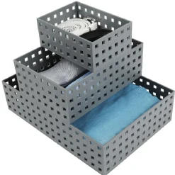 Rangement|Gifi Lot de 3 panières de rangement grise