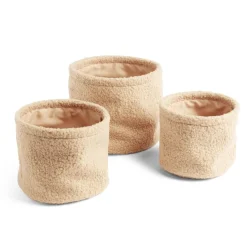 Rangement|Gifi Lot de 3 panières en laine bouclée beige
