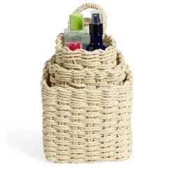 Rangement|Gifi Lot de 3 panières tressées rangement salle de bain