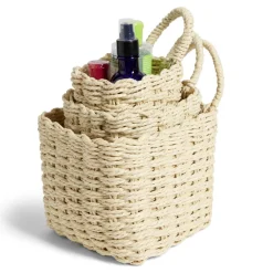 Rangement|Gifi Lot de 3 panières tressées rangement salle de bain