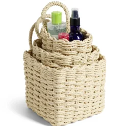 Rangement|Gifi Lot de 3 panières tressées rangement salle de bain