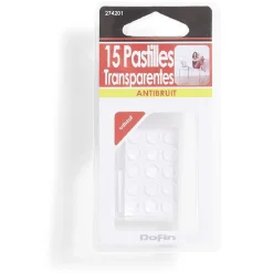 Gifi Lot de 12 pastilles antibruit adhésive transparente