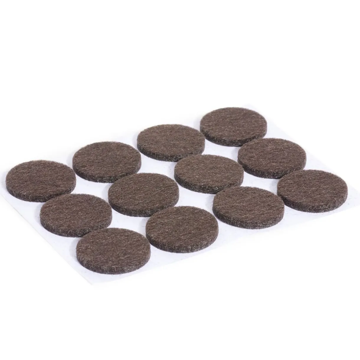 Outlet Gifi Lot de 12 patins en feutre adhésif marron - Ø22 mm