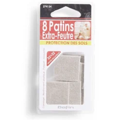 Discount Gifi Lot de 8 patins en feutre adhésif ultra puissant - 32x32 mm