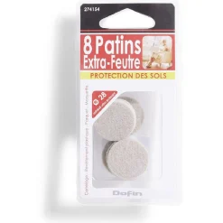 Best Gifi Lot de 8 patins en feutre adhésif ultra puissant beige - Ø28 mm