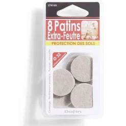 Best Gifi Lot de 8 patins en feutre adhésif ultra puissant beige - Ø32 mm