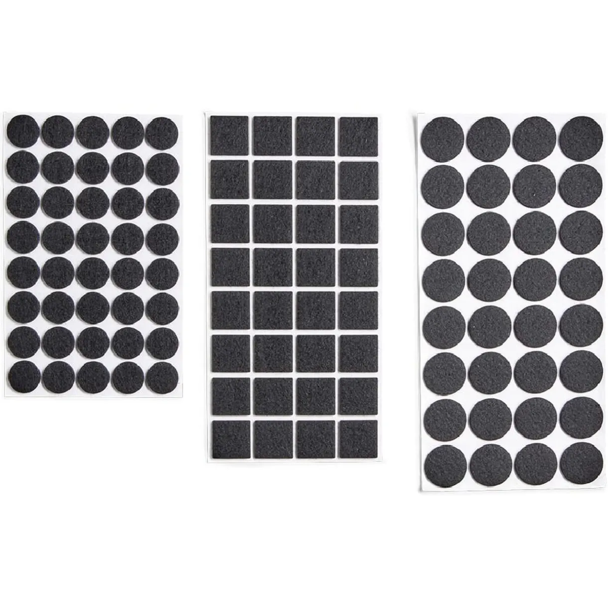 Gifi Lot de 104 patins en feutre noir - 3 tailles