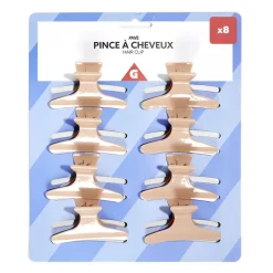 Discount Gifi Lot de 8 pinces à cheveux noir ou rose - 2 coloris