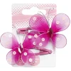 Discount Gifi Lot de 2 pinces clic clac rose avec papillon