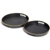 Lot de 2 plateaux Ø29cm et Ø36cm plastique noir^Gifi Online