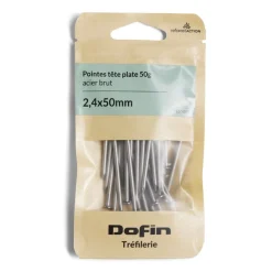 Hot Gifi Lot de 50 pointes à tête plate 50mm