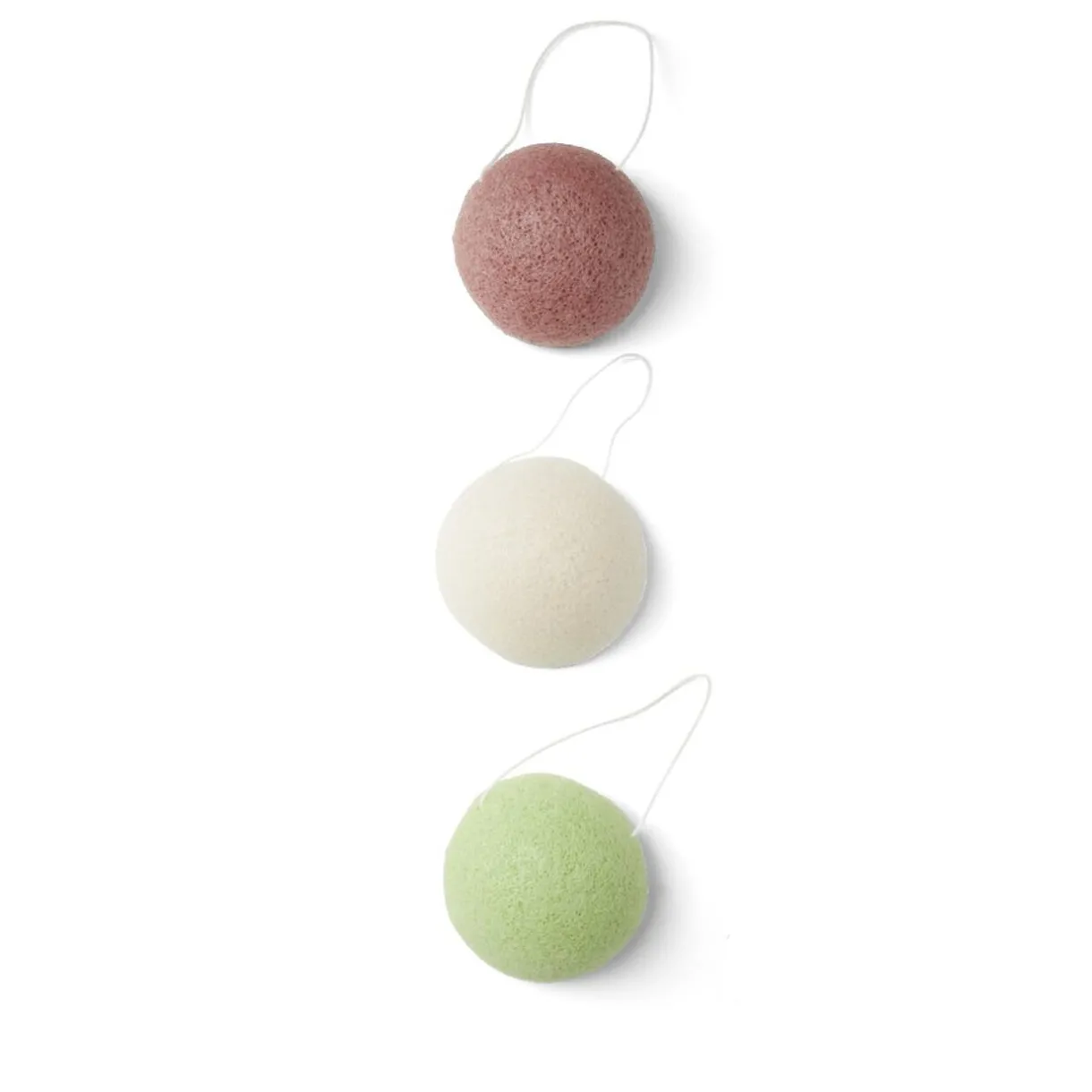 Best Gifi Lot de 3 éponges konjac coeur vert beige marron