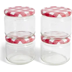 Lot de 4 pots à confiture acier et verre Ø7,5xH8,7cm^Gifi Online