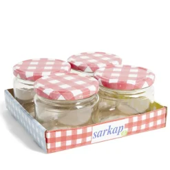 Lot de 4 pots à confiture acier et verre Ø7,5xH8,7cm^Gifi Online