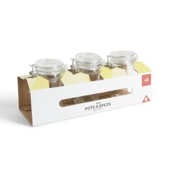 Lot de 3 pots à épices en verre^Gifi Discount