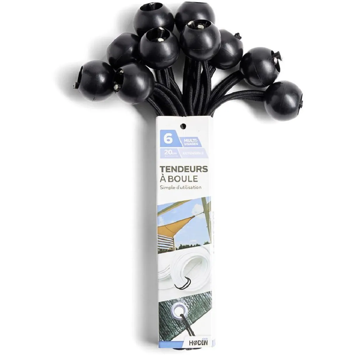 Gifi Lot de 10 tendeurs de bâche à boule Ø0,4xL.23cm