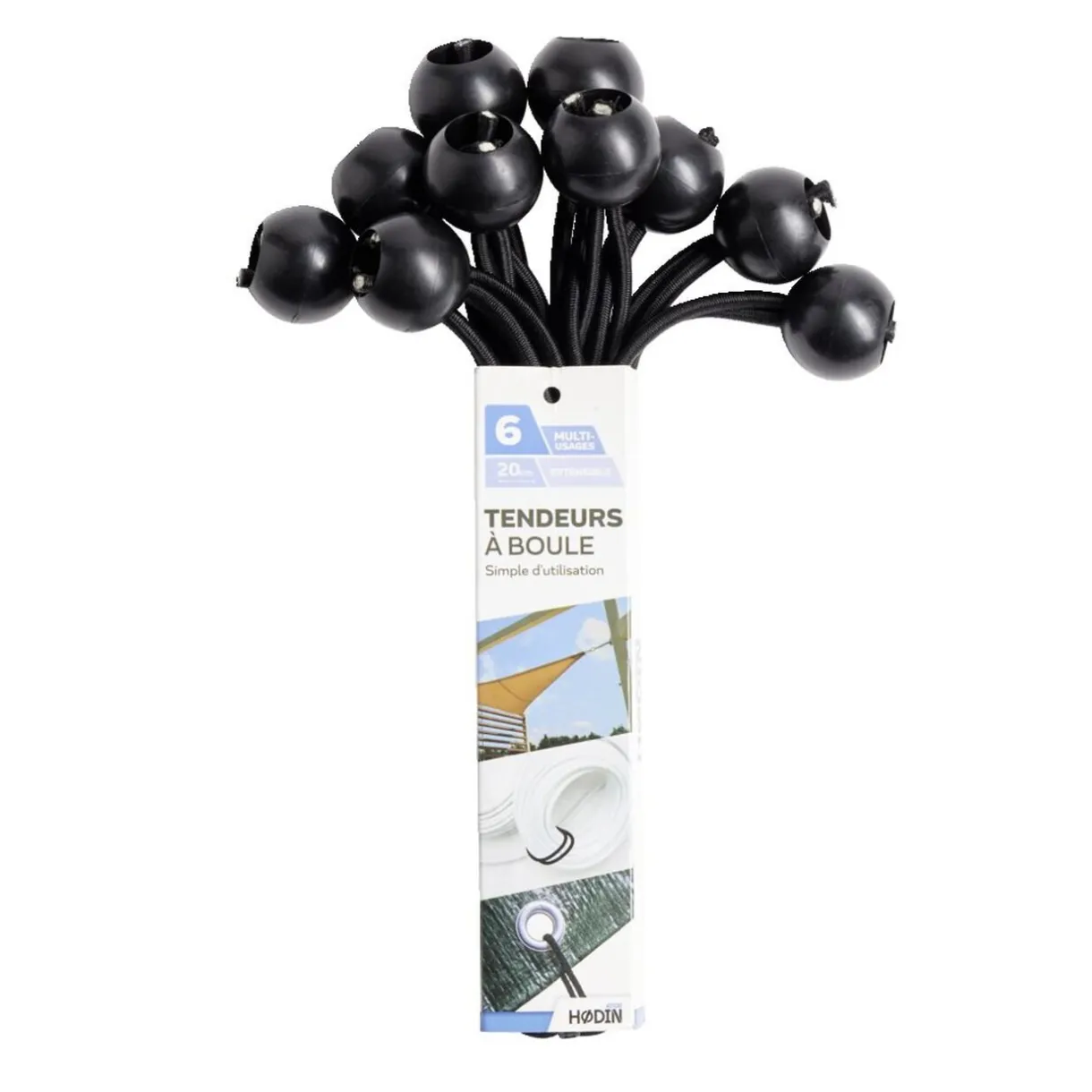 Gifi Lot de 10 tendeurs de bâche à boule Ø0,4xL.23cm