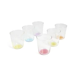 Lot de 6 verres 31cl transparents avec fond coloré^Gifi Clearance