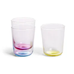 Lot de 6 verres 31cl transparents avec fond coloré^Gifi Clearance