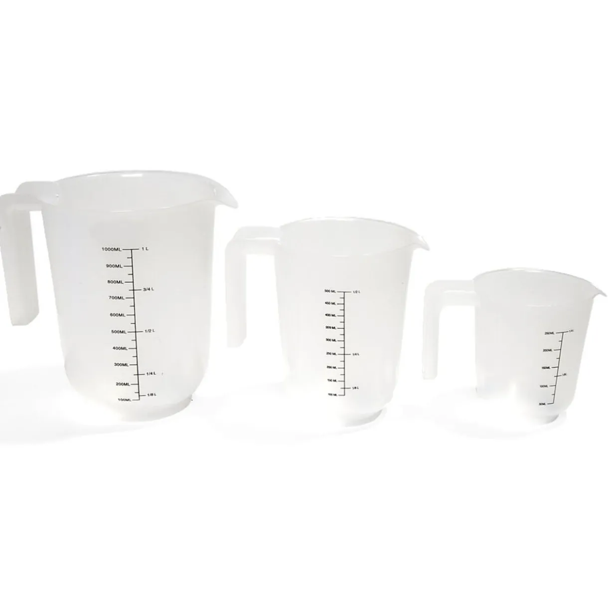 Lot de 3 verres mesureur 250/500/1000ml plastique blanc transparent^Gifi Best