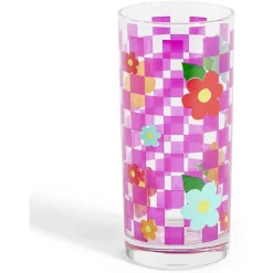 Lot de 3 verres motif fleurs et carreaux 290ml^Gifi Discount