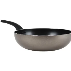 Lot poêle et wok anti-adhésif argenté^Gifi