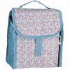 Lunch bag réfrigérant blanc et bleu motif fleuri rouge 2,3 L^Gifi Online
