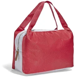 Lunch bag sac à repas isotherme rouge et beige - 25x14xH.16cm^Gifi Hot