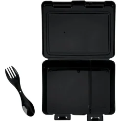 Lunch box à 2 compartiments - Boîte alimentaire en plastique noir 1L^Gifi