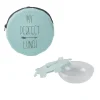Lunch box ronde "My perfect lunch" bleu^Gifi Best