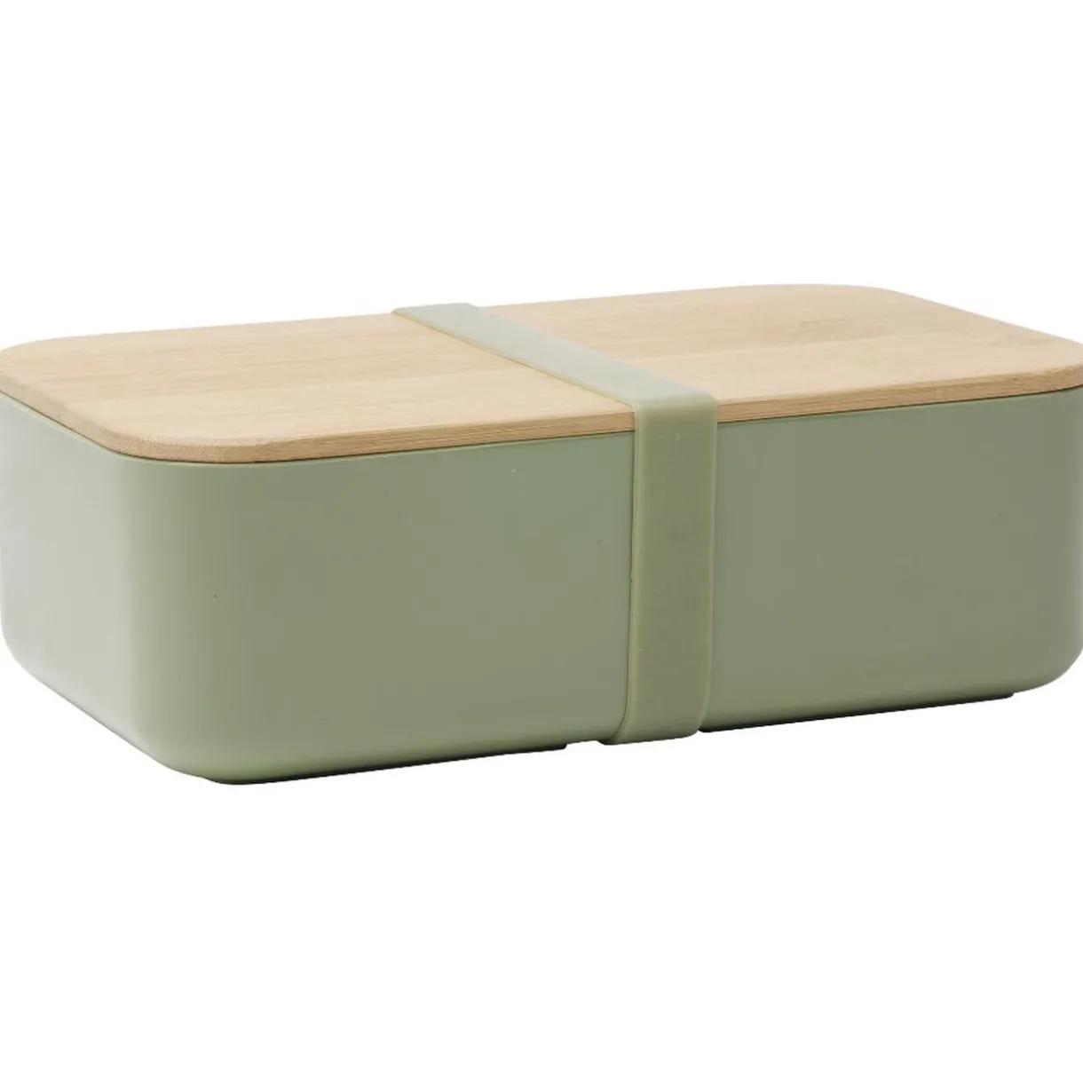 Lunchbox en plastique avec couvercle bambou +sangle silicone 900 ml^Gifi Online