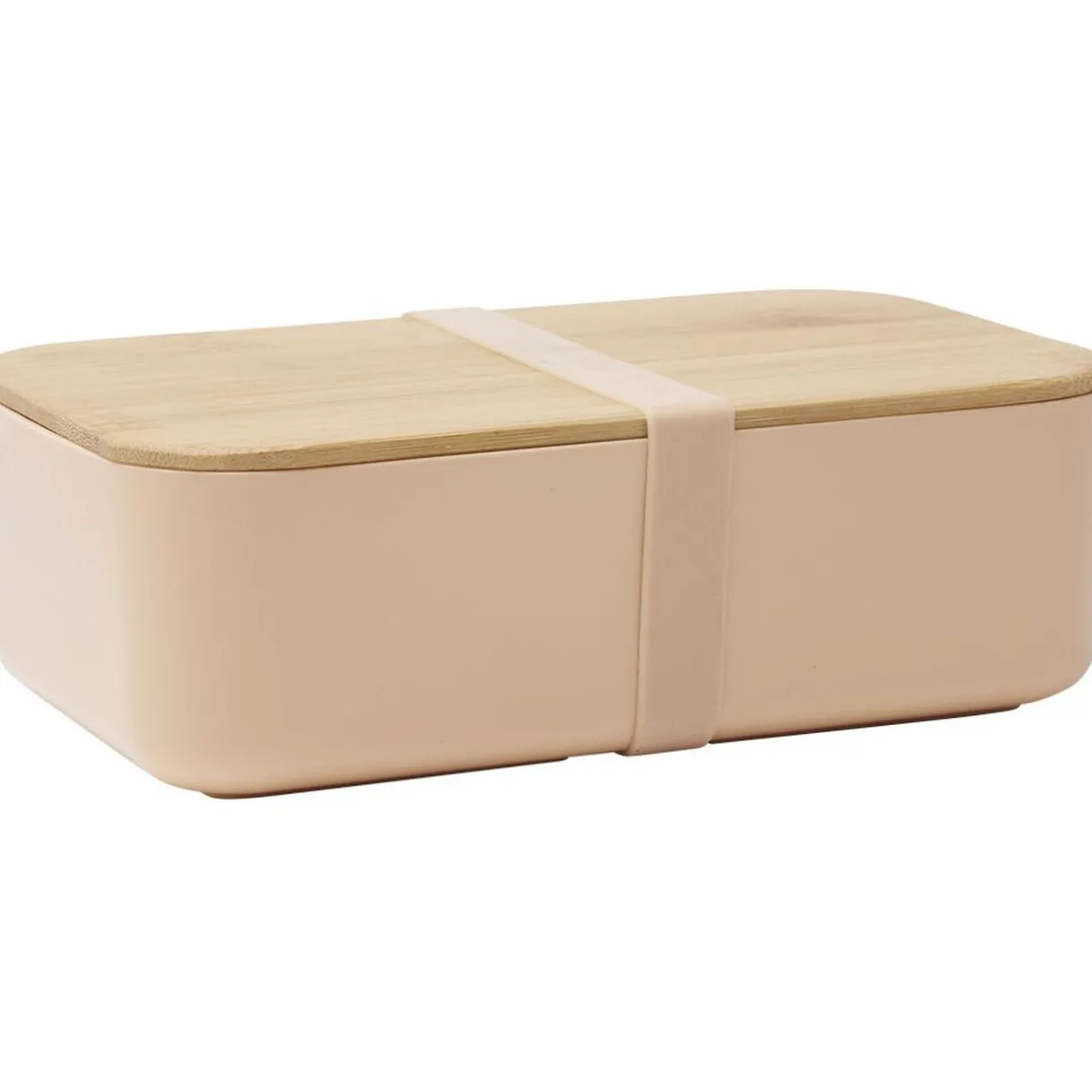 Lunchbox en plastique avec couvercle bambou +sangle silicone 900 ml^Gifi Online