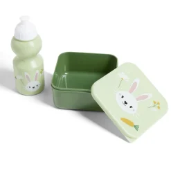 Lunchbox enfant 720ml avec gourde 350ml et sac de transport lapin vert^Gifi