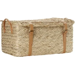 Rangement|Gifi Malle en jute naturelle avec sangles 52x31xH25 cm - TISSIA