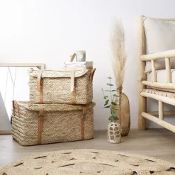 Rangement|Gifi Malle en jute naturelle avec sangles 43x24xH22 cm - TISSIA